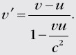 Wzór na prędkość po przekształceniu Lorentza