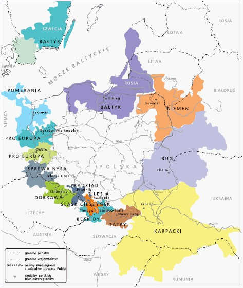 Mapa Euroregionów
