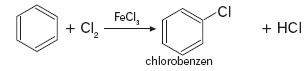 chlorowanie benzenu w obecności FeCl3