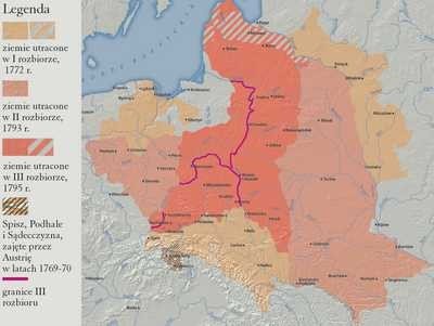 Ziemie polskie utracone podczas III kolejnych rozbiorów