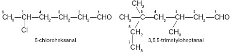 Przykładowe nazwy aldehydów