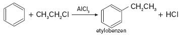 etylowanie benzenu w obecności AlCl3