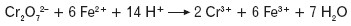 Miareczkowanie roztworu jonów żelaza(II) roztworem dichromianu(VI) potasu