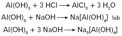 Reakcje wodorotlenku glinu z kwasem i zasadą