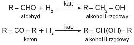 Redukcja aldehydów lub ketonów wodorem
