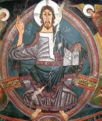 Chrystus Pantokrator, fresk z kościoła San Clemente w  Tahull.