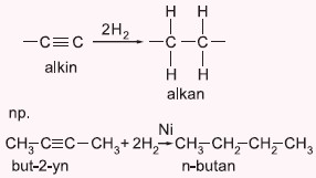 Addycja wodoru do cząsteczki alkinu