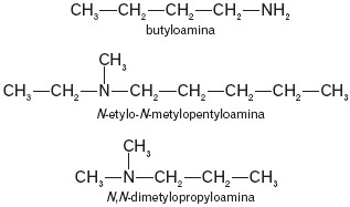 Przykładowe aminy niesymetryczne